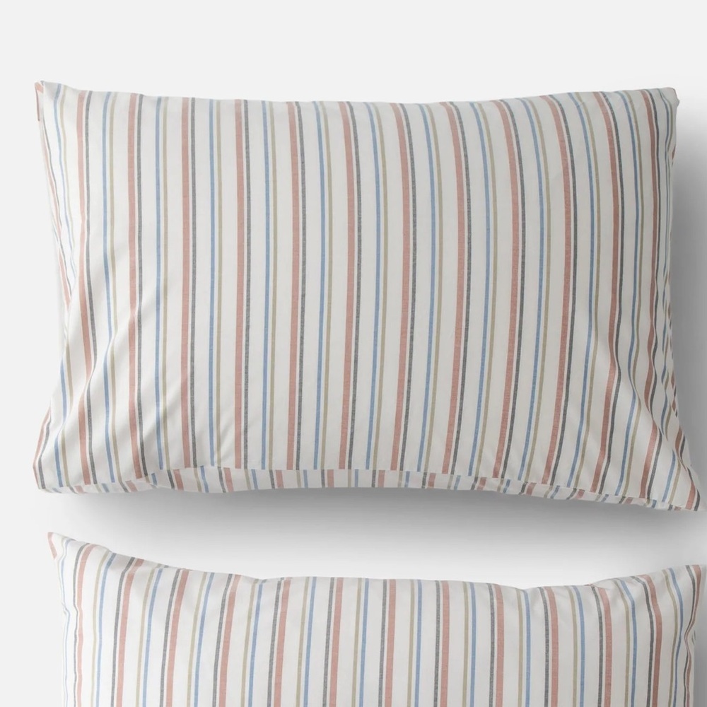 Schoolhouse Percale Striped Pillowcase (single) - Multicolor